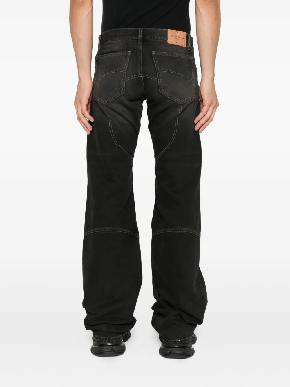 Balenciaga panelled raw-edge jeans Zwart