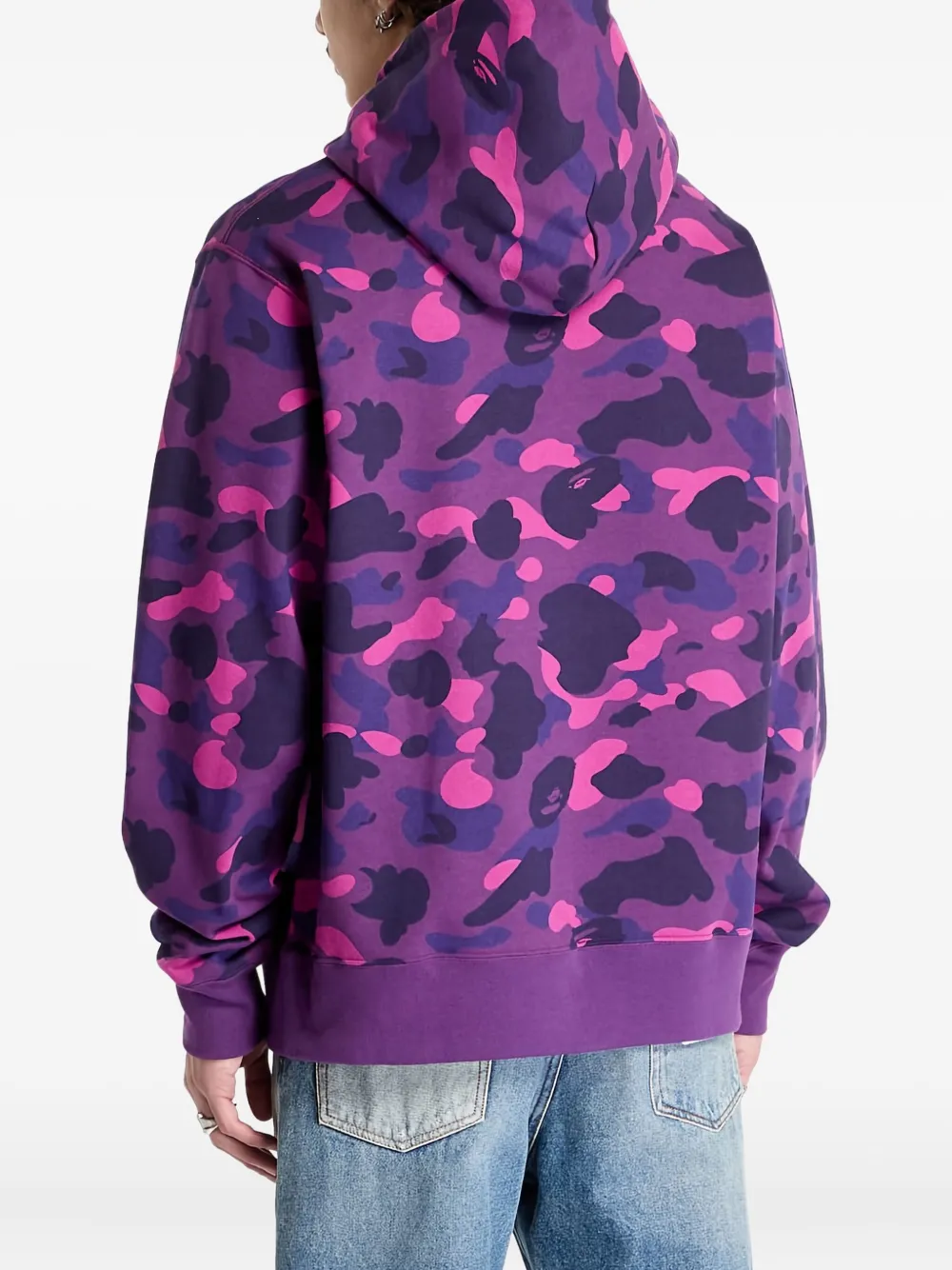 A BATHING APE Hoodie met camouflageprint en logo Paars