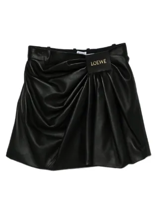 タグ付き　LOEWE ロエベ　レザースカート　花柄　ブラック　黒 タグ付き LOEWE ロエベ レザースカート 花柄 ブラック 黒 タグ