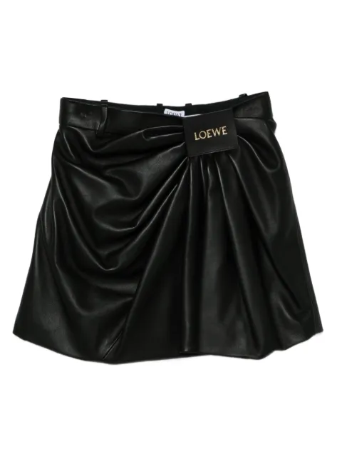LOEWE draped leather skirt