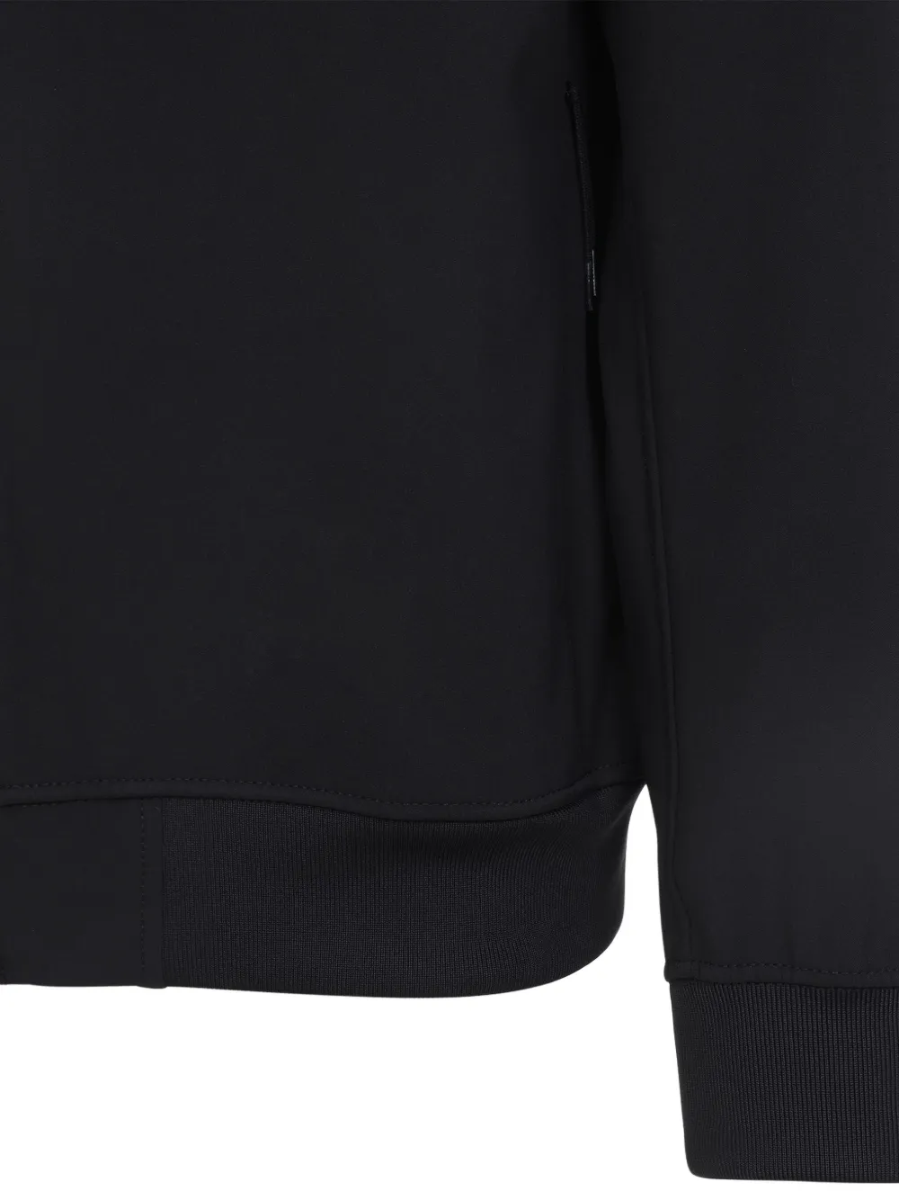Stone Island compass-appliqué hooded zip-front jacket Zwart