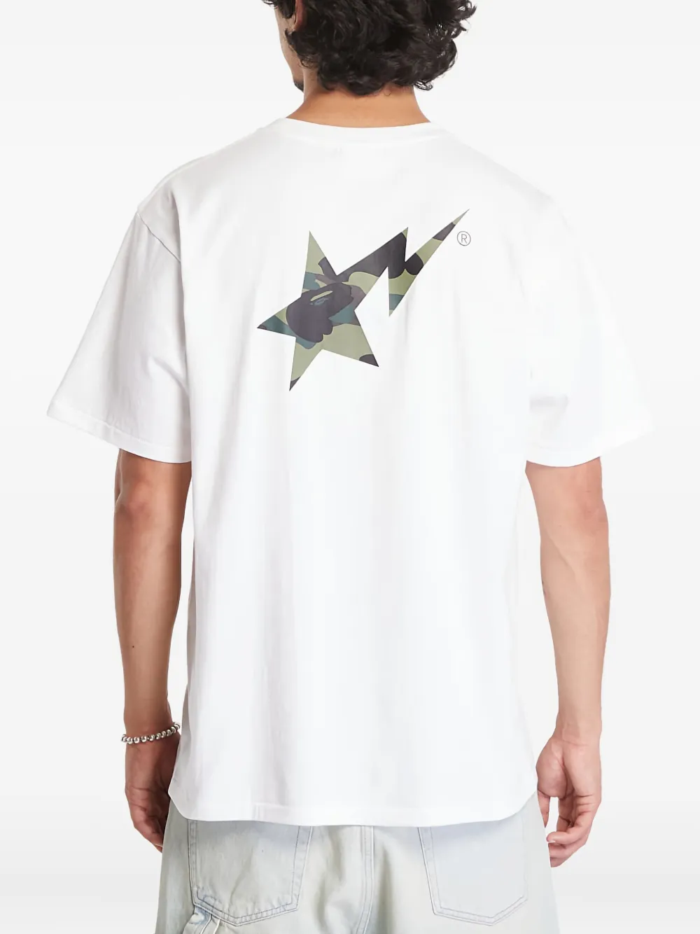 A BATHING APE 1st Camo Bape Sta katoenen T-shirt Wit