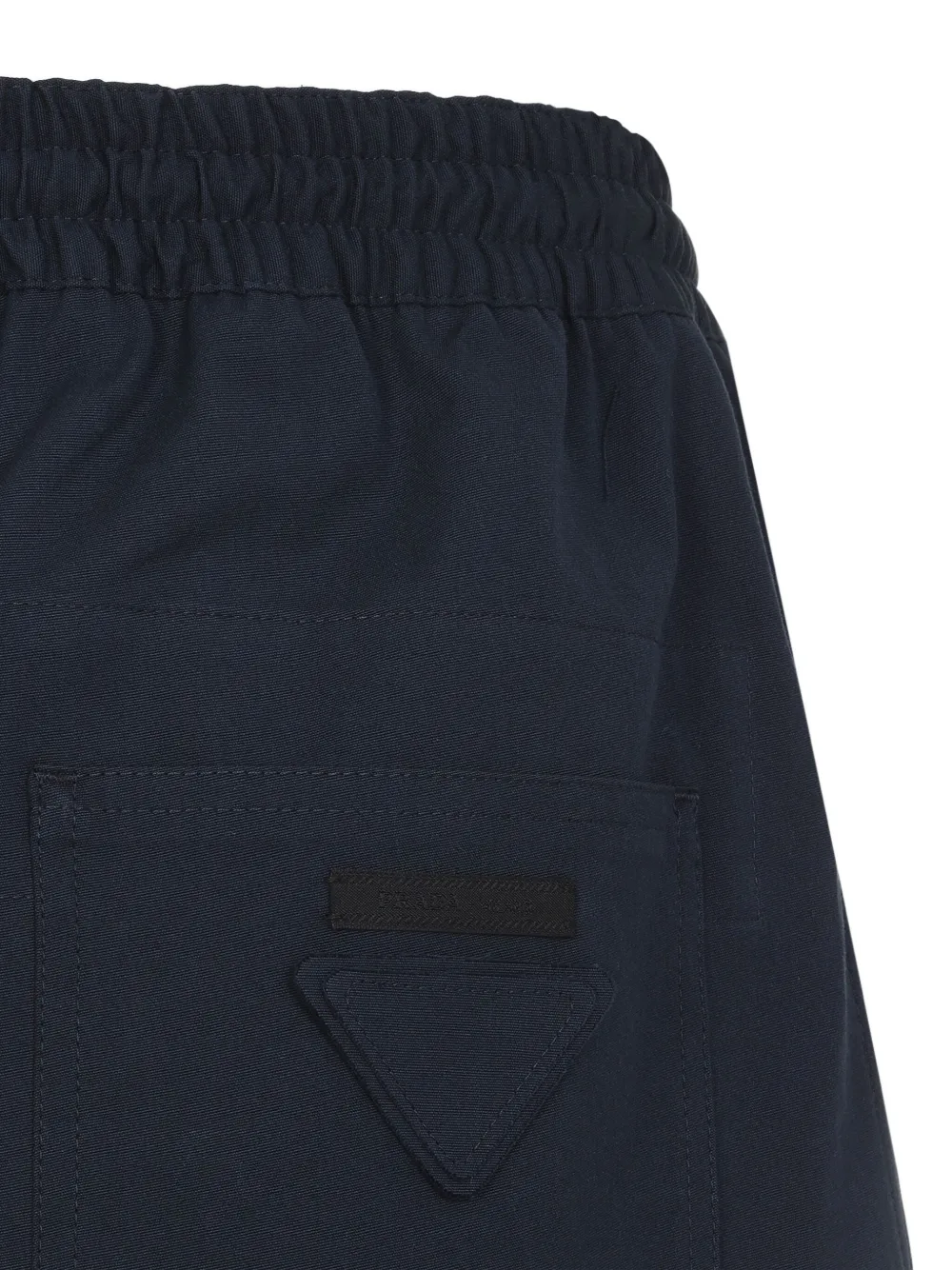 Prada Katoenen broek met elastische tailleband Blauw