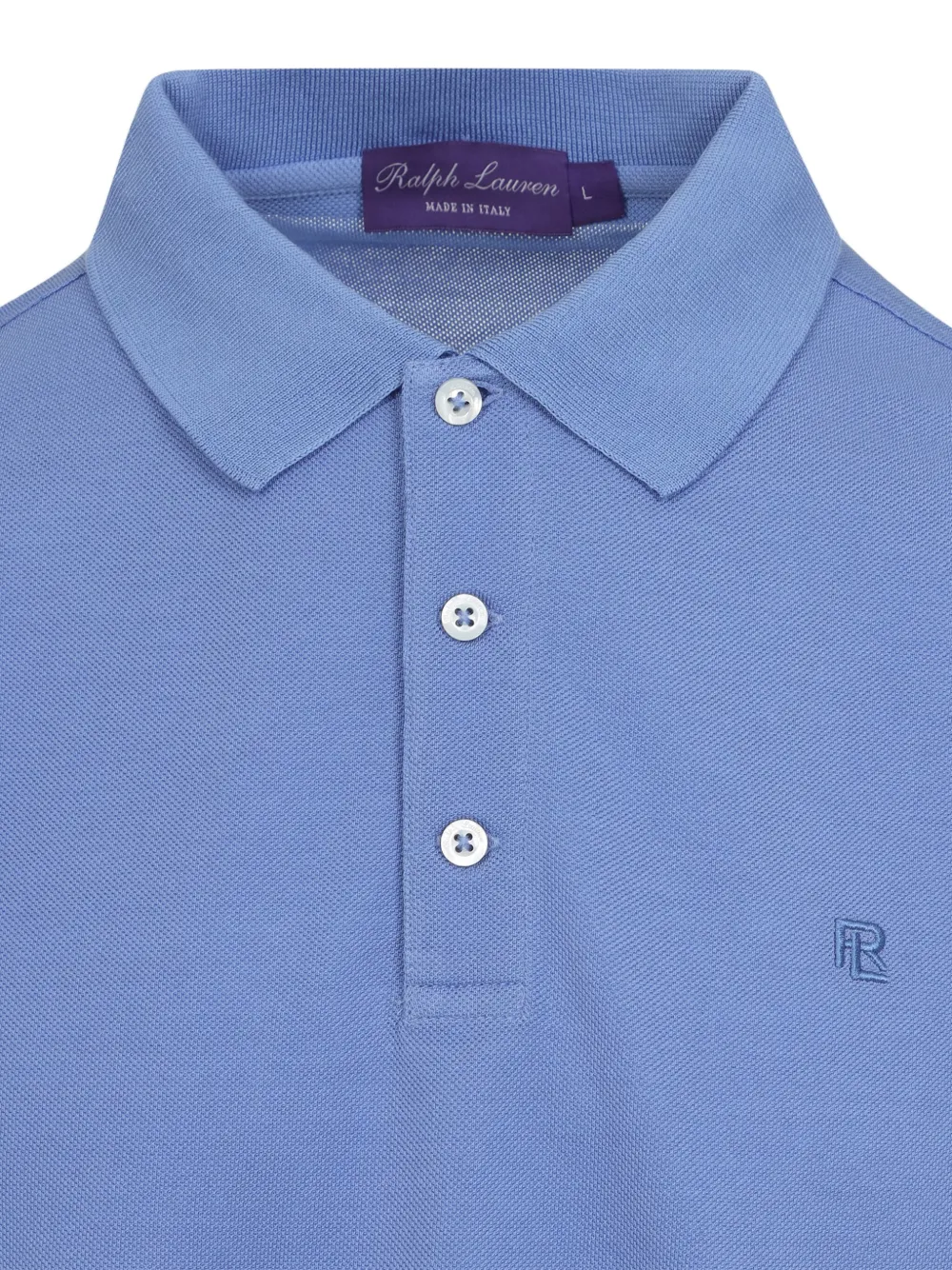 Ralph Lauren Purple Label embroidered cotton polo shirt Blauw