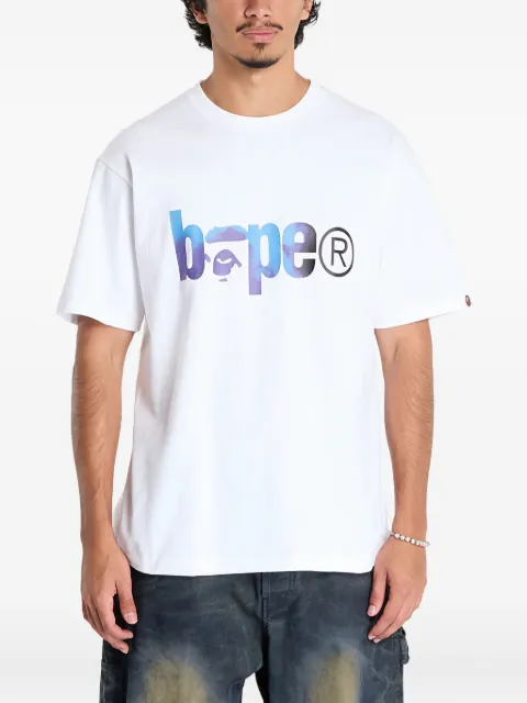 A BATHING APE® tie-dye bape-logo cotton T-shirt