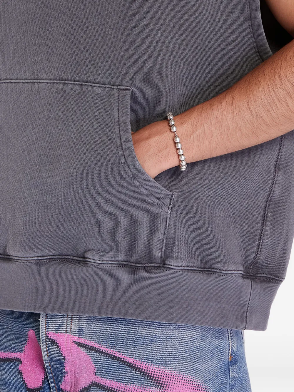 A BATHING APE Mouwloze sweater met capuchon Grijs