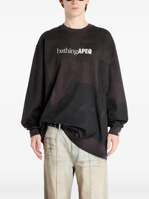 A BATHING APE® logo-print tie-dye long-sleeve T-shirt