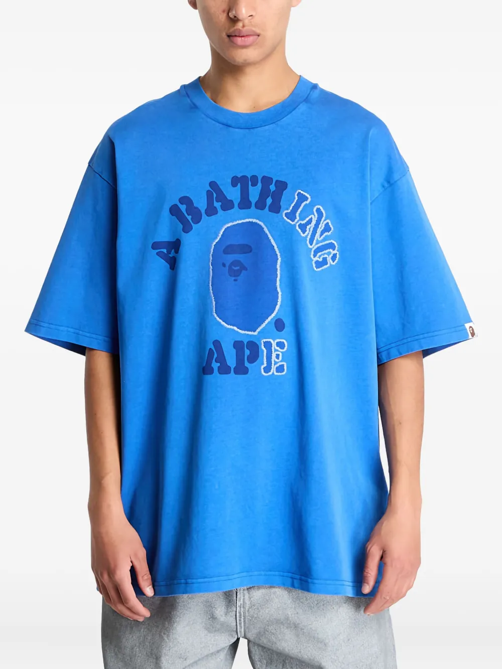 A BATHING APE T-shirt met print Blauw