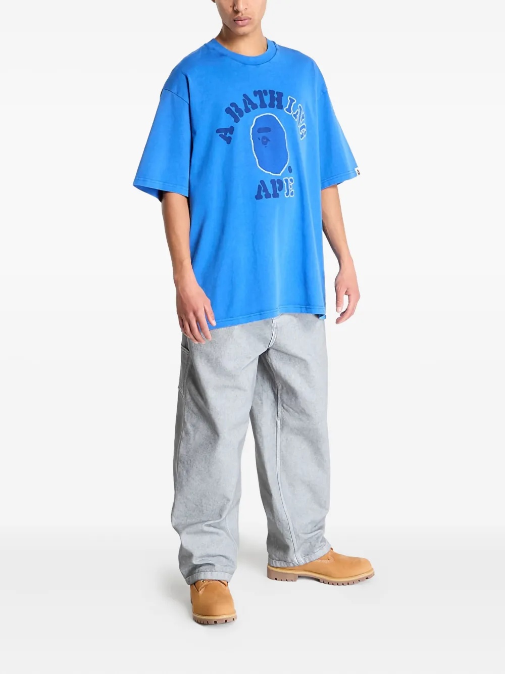 A BATHING APE T-shirt met print Blauw