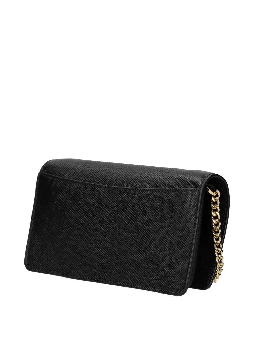Lauren Ralph Lauren Leren crossbodytas met kettinghengsel Zwart