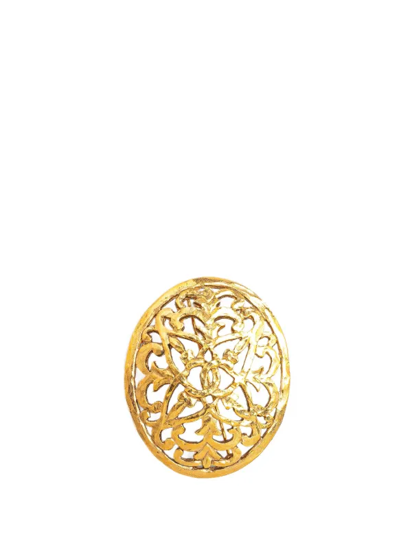 CHANEL Pre-Owned 20th Century Gold Plated Round Brooch