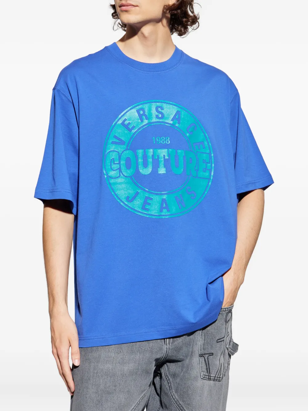 Versace Jeans Couture logo-print t-shirt Blauw