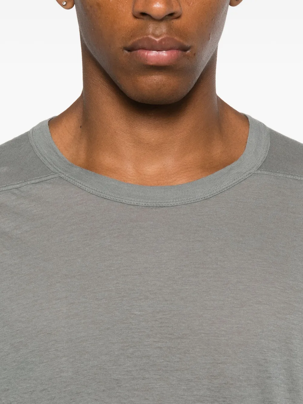 Rick Owens Level T Side-split T-shirt In Gray