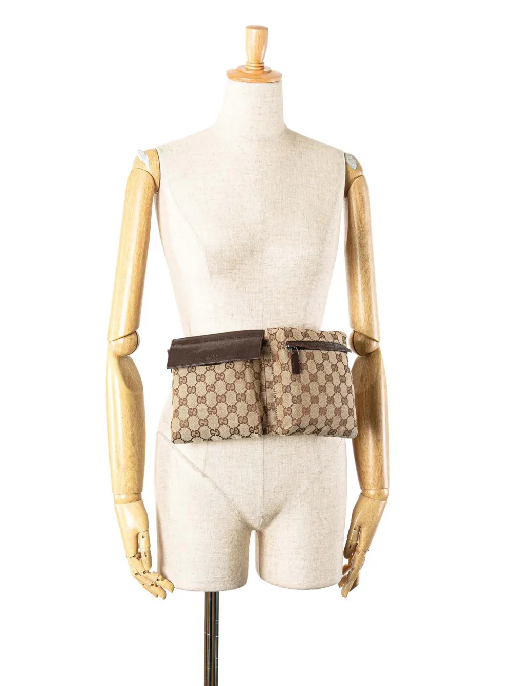 Gucci Pre-Owned 2000-2015 GG Canvas Double Pocket belt bag | Pre-Owned | Image 2