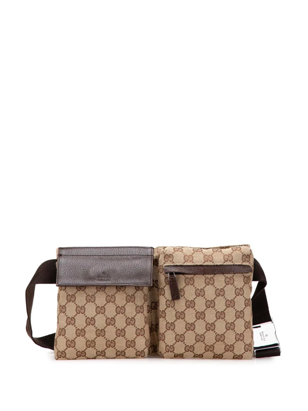 Gucci Pre-Owned 2000-2015 GG Canvas Double Pocket belt bag | Brown | Image 1