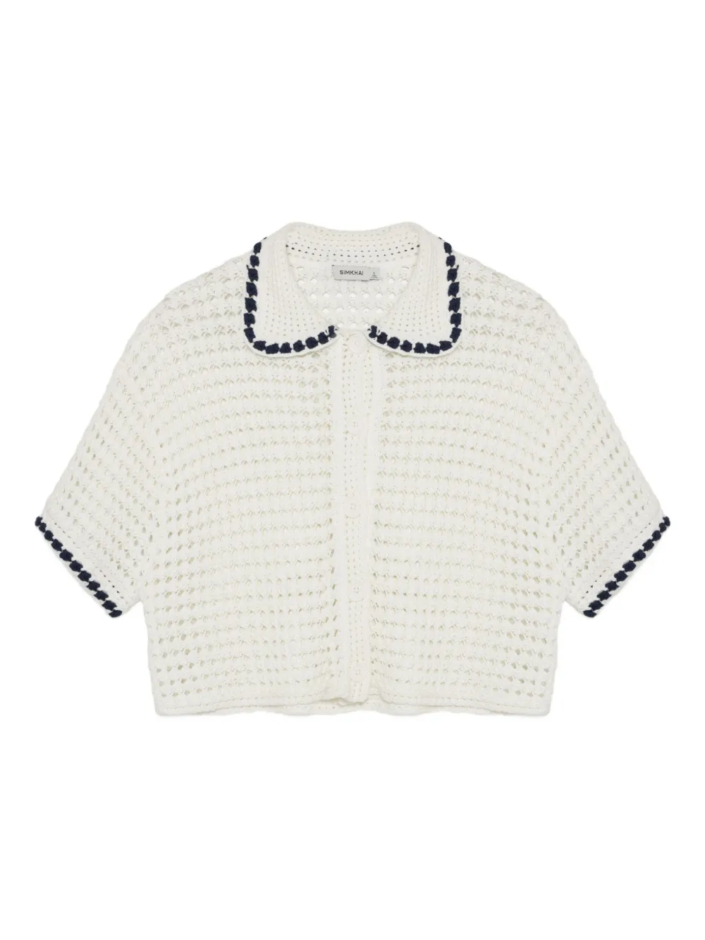knitted polo-trimmed polo shirt