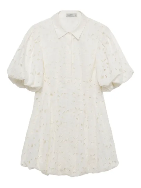 Simkhai Cleo puff-sleeve embroidered mini dress