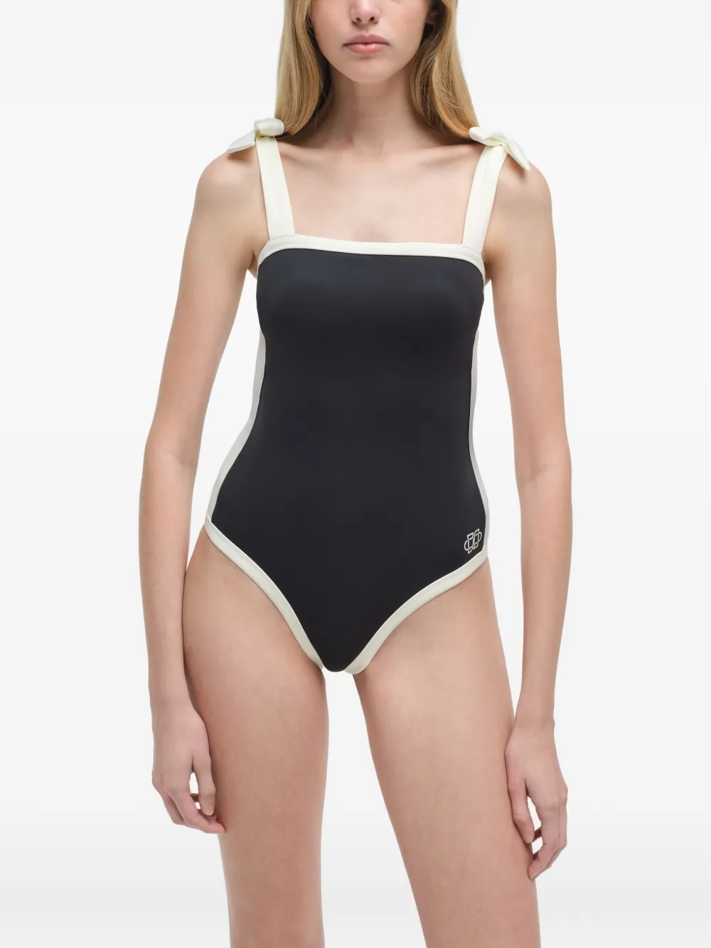 Simkhai Badpak met colourblocking en gestrikt bandje Zwart