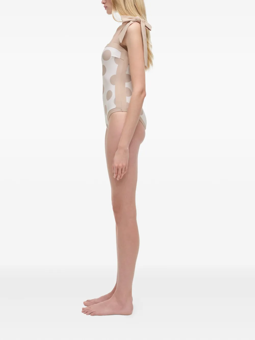 Simkhai Badpak met stippen en gestrikt detail Beige