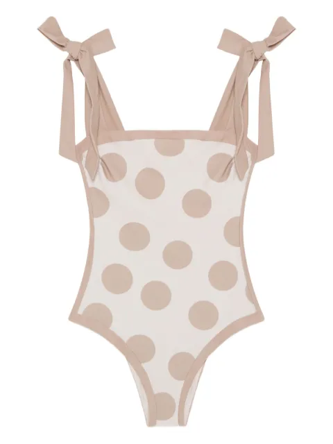 Simkhai polka-dot tie-detail swimsuit