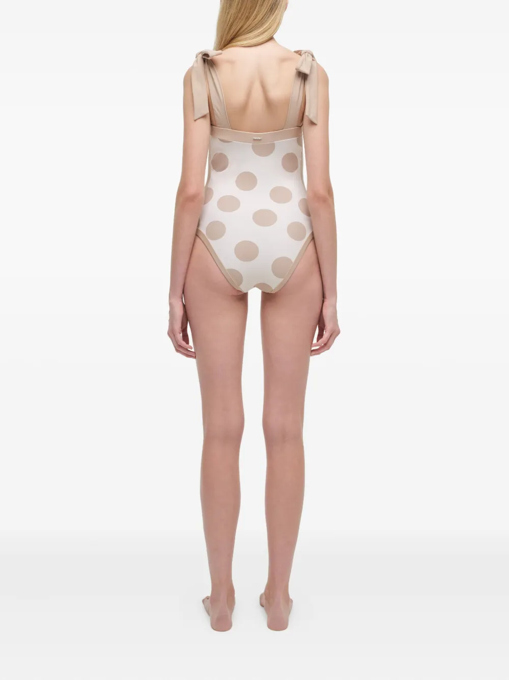 Simkhai Badpak met stippen en gestrikt detail Beige
