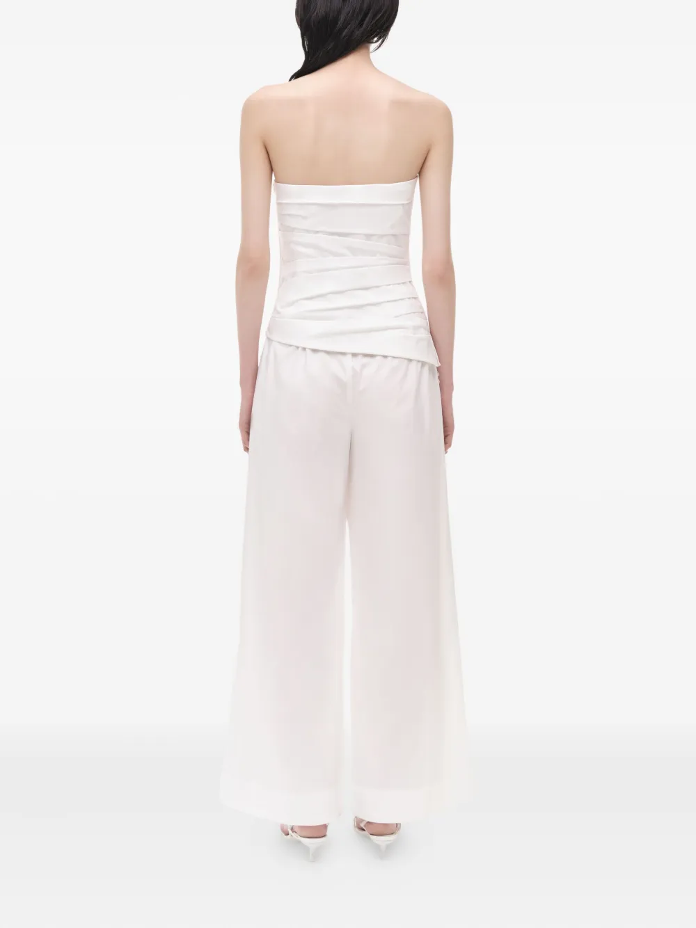 Simkhai Strapless bustier-top met plooien Wit