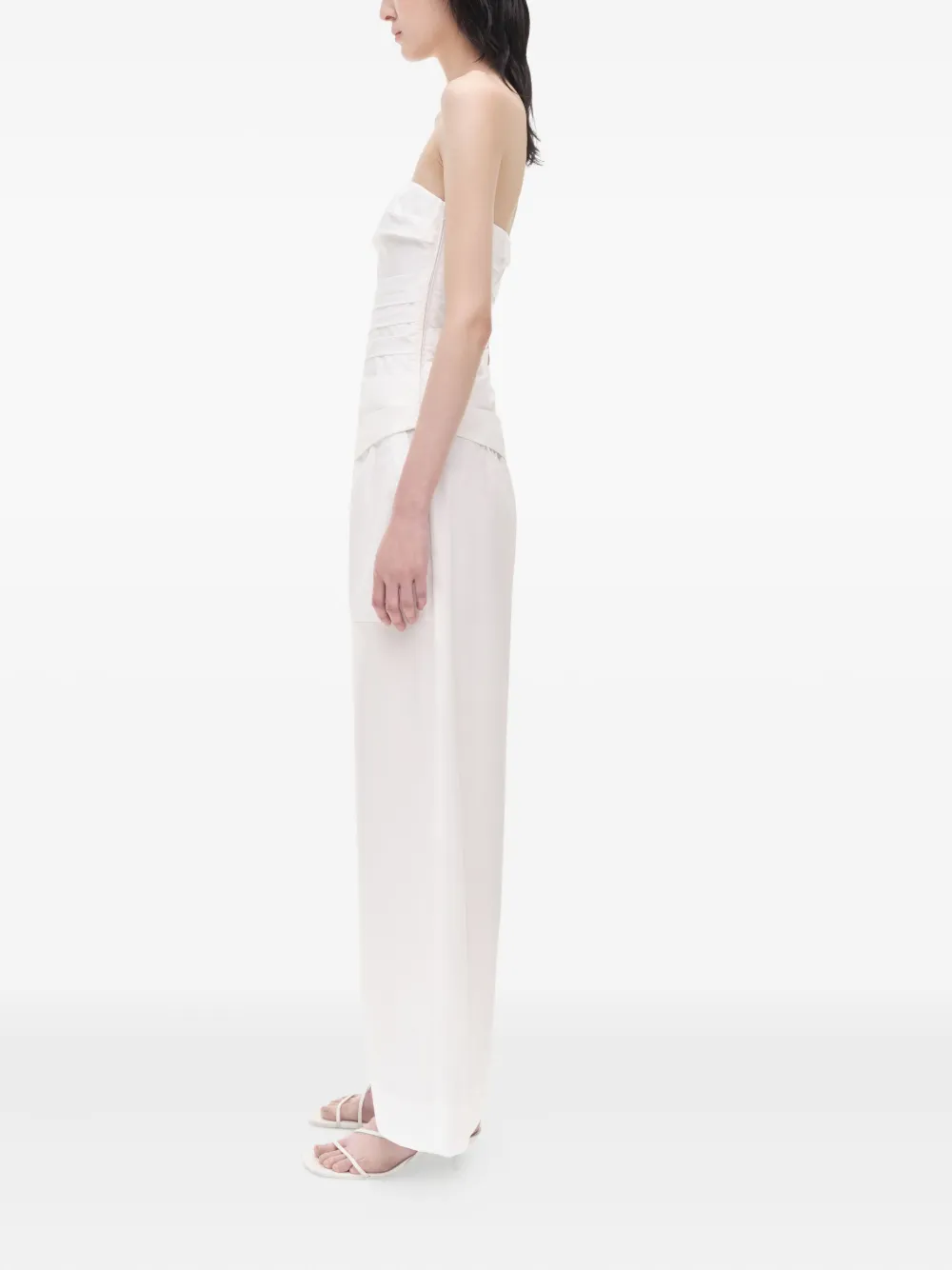 Simkhai Strapless bustier-top met plooien Wit