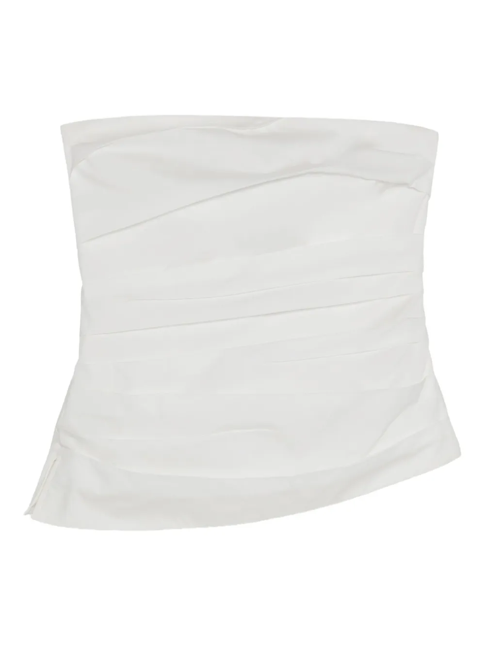 Simkhai strapless pleated bustier top Wit