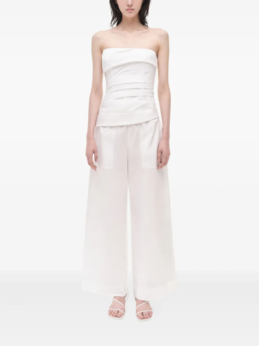 Simkhai Strapless bustier-top met plooien Wit