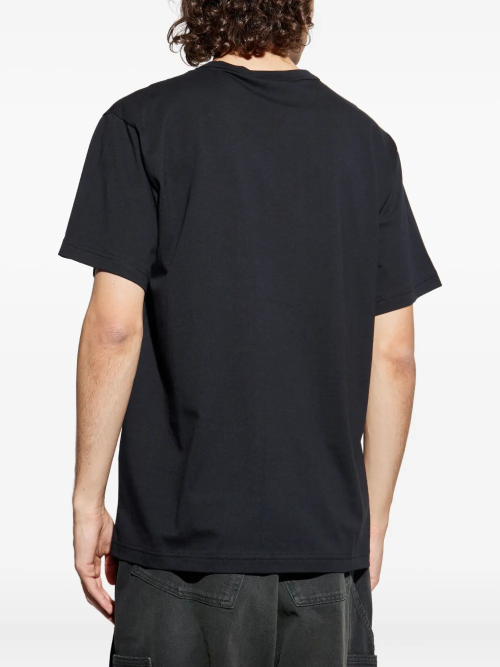 Versace Jeans Couture circular logo T-shirt Zwart