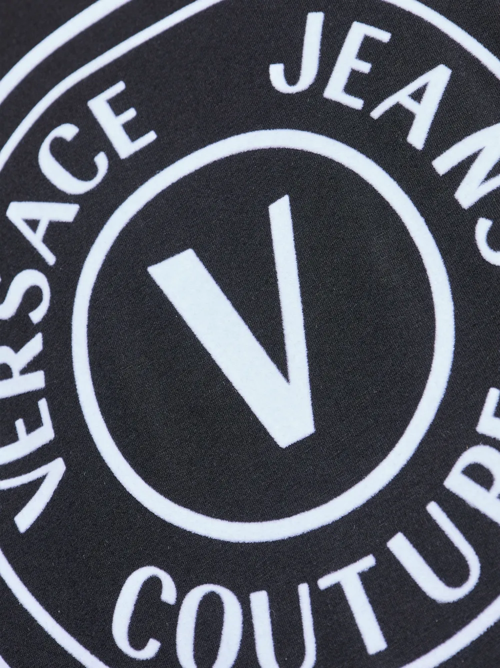 Versace Jeans Couture circular logo T-shirt Zwart