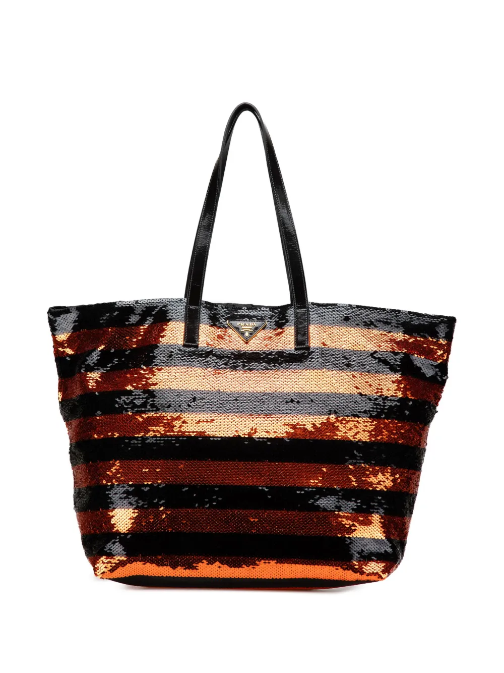Prada Pre-Owned 2010-2025 Satin Sequin Stripes tote bag | Black | Image 1