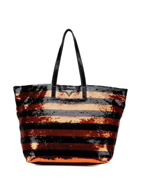 Prada Pre-Owned 2010-2025 Satin Sequin Stripes tote bag