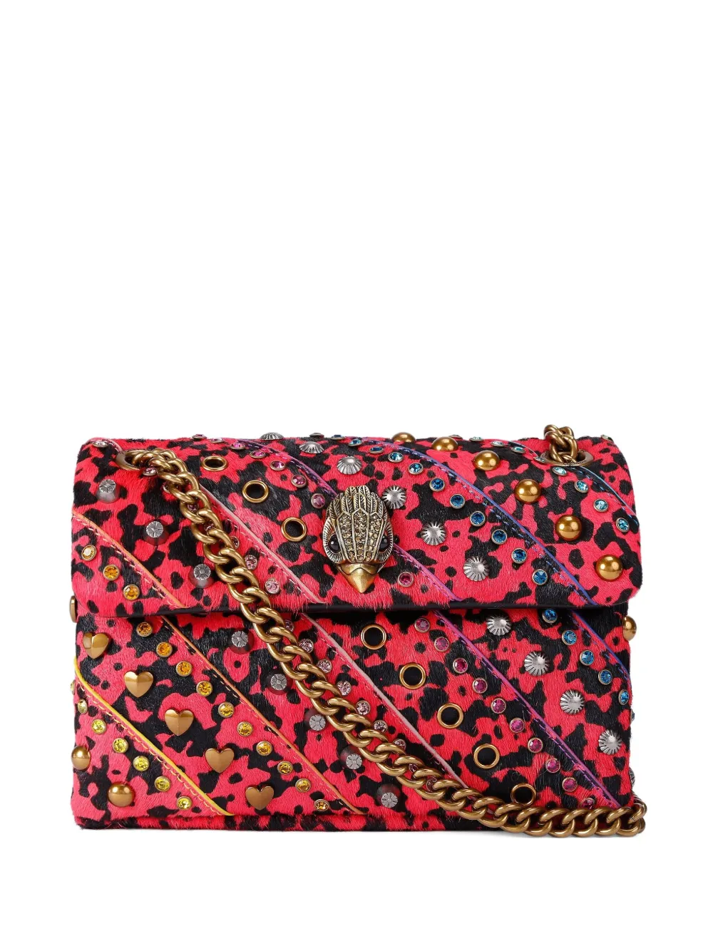 Kurt Geiger London mini Kensington crystal-embellished crossbody bag Roze