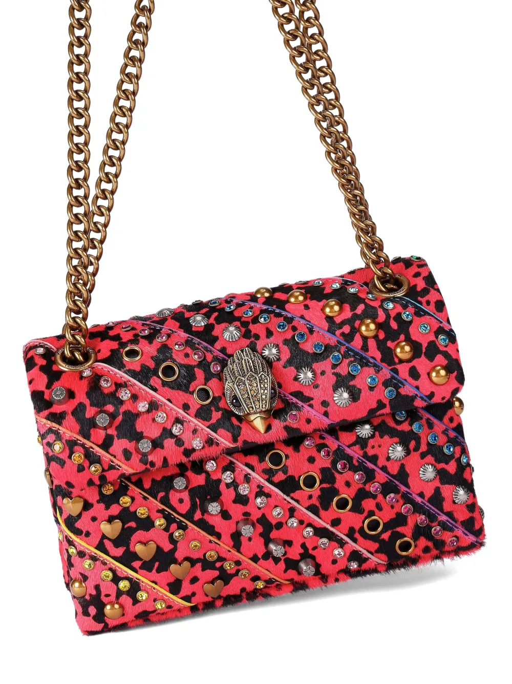 Kurt Geiger London mini Kensington crystal-embellished crossbody bag Roze