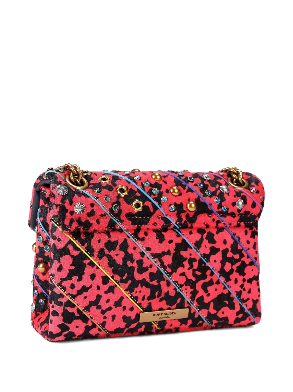 Kurt Geiger London mini Kensington crystal-embellished crossbody bag Roze