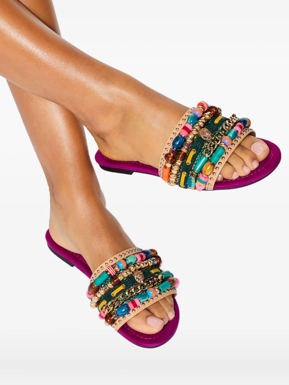 Kurt Geiger London Southbank sandalen met kralen en adelaarshoofd Paars