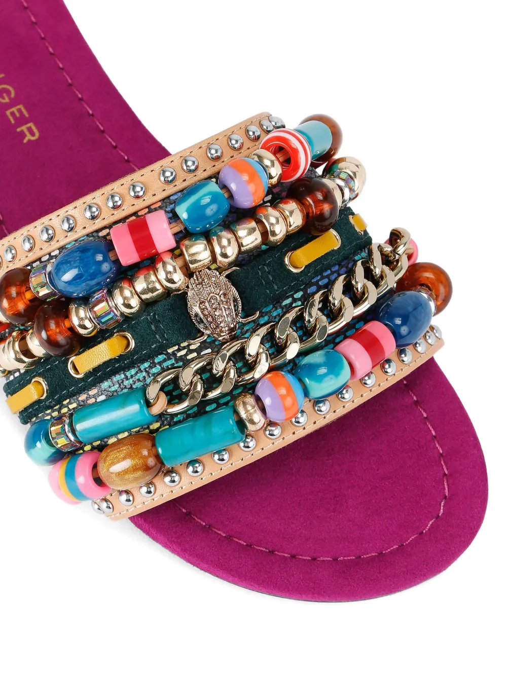 Kurt Geiger London Southbank sandalen met kralen en adelaarshoofd Paars