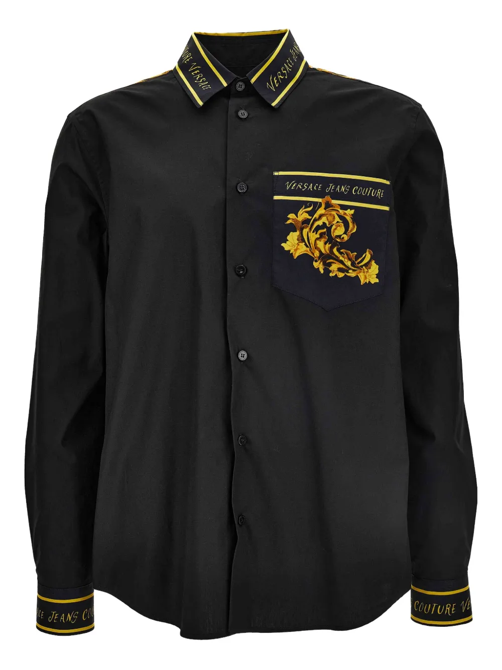 Versace Jeans Couture baroque-print pocket shirt | Black | Image 1