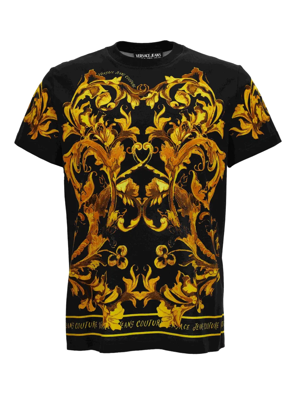 Versace Jeans Couture baroque-print T-shirt Zwart