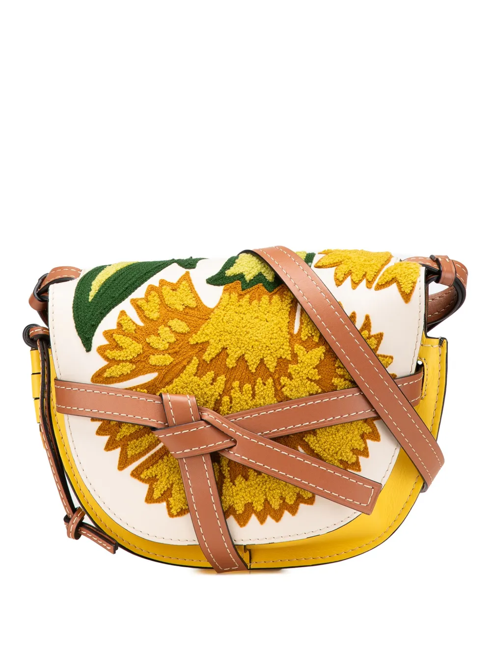 2019 William De Morgan Small Embroidered Leather Floral Gate crossbody bag