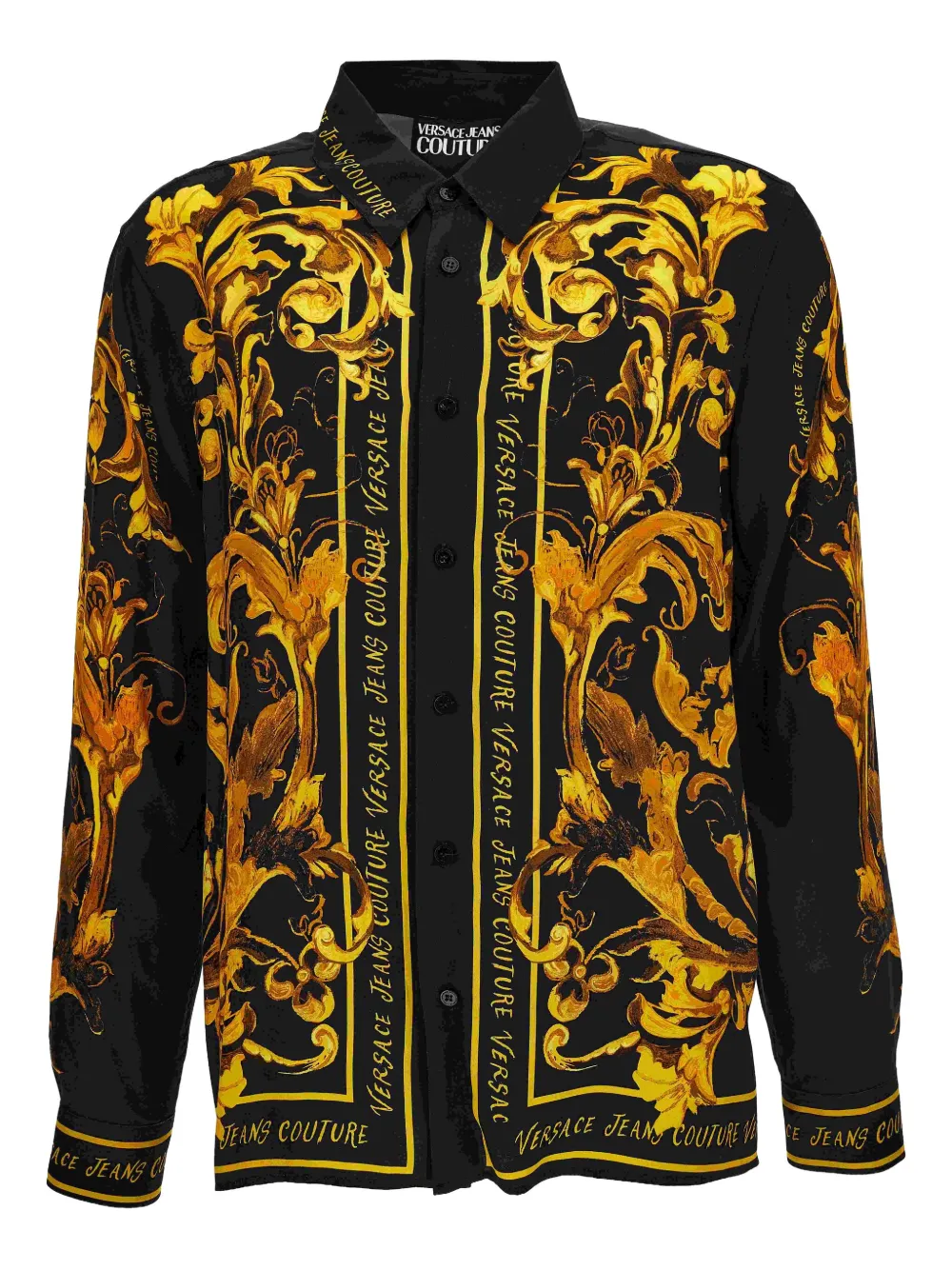 Versace Jeans Couture baroque-print shirt | Black | Image 1