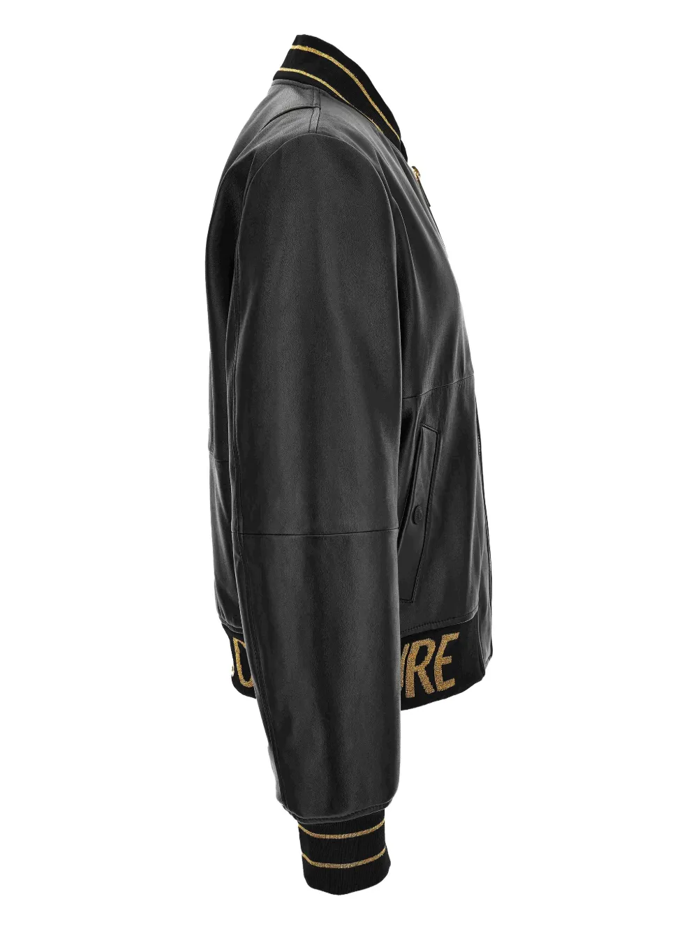 Versace Jeans Couture Bomberjack met geribbelde afwerking Zwart