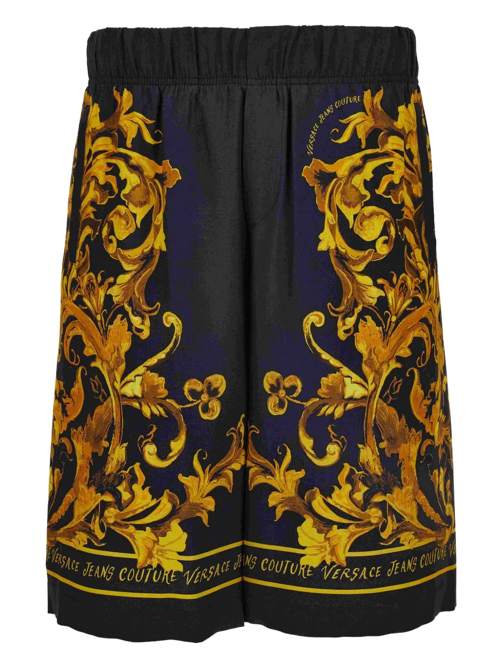 Versace Jeans Couture Shorts met barokprint - Zwart