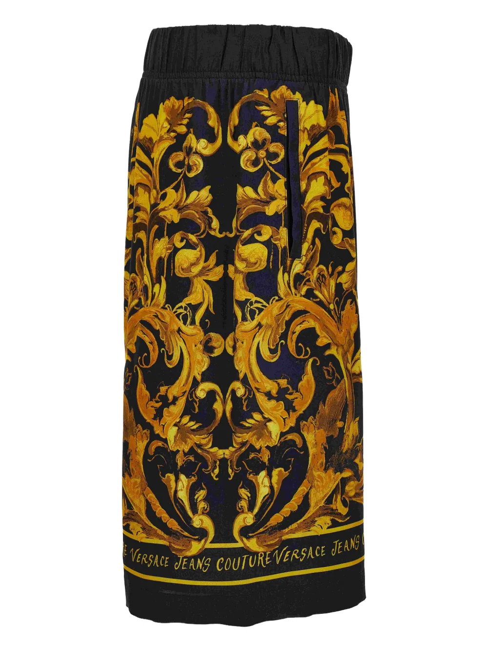 Versace Jeans Couture Shorts met barokprint Zwart