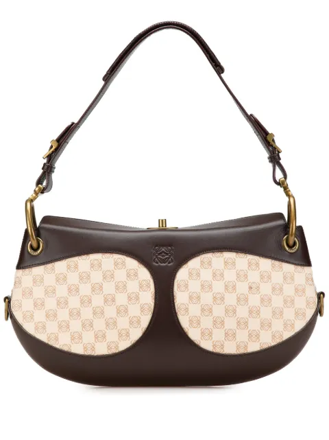 Loewe Pre-Owned 2010-2025 Anagram Canvas and Leather shoulder bag