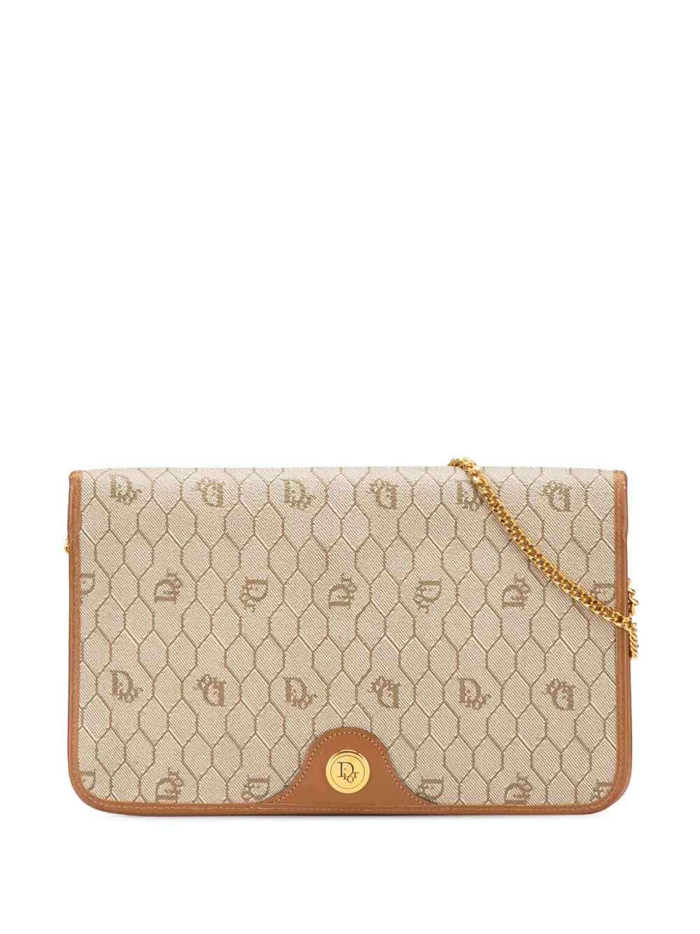 Christian Dior Pre-Owned 20th Century Honeycomb Coated Canvas Chain crossbody bag | Brown | Image 1