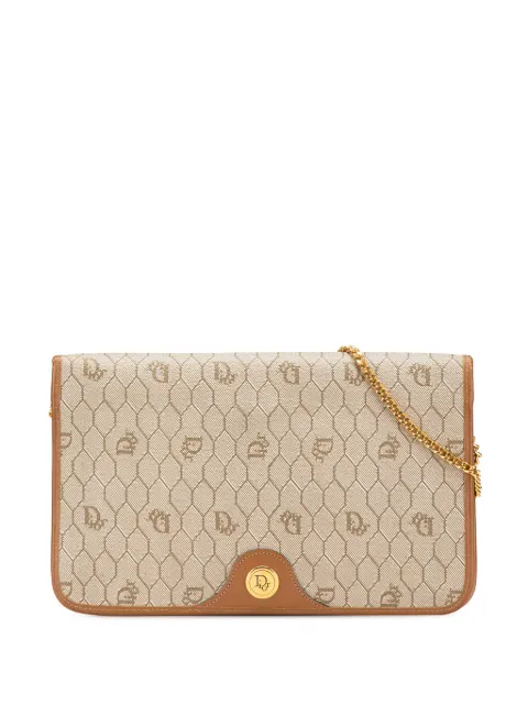 Christian Dior Pre-Owned bolsa crossbody Honeycomb Coated Canvas Chain del siglo XX