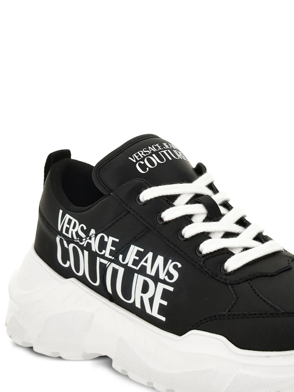 Versace Jeans Couture Logo-print Chunky Trainers In Black