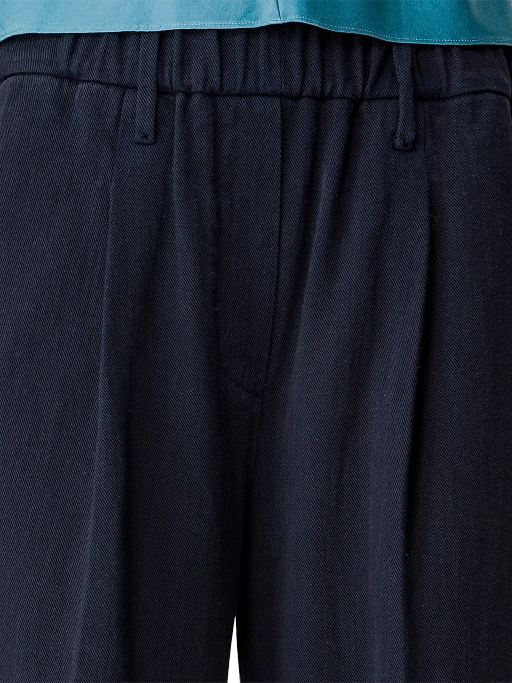 Forte Forte High-waisted Wide-leg Trousers In Textured Cotton-viscose Blend In Blue